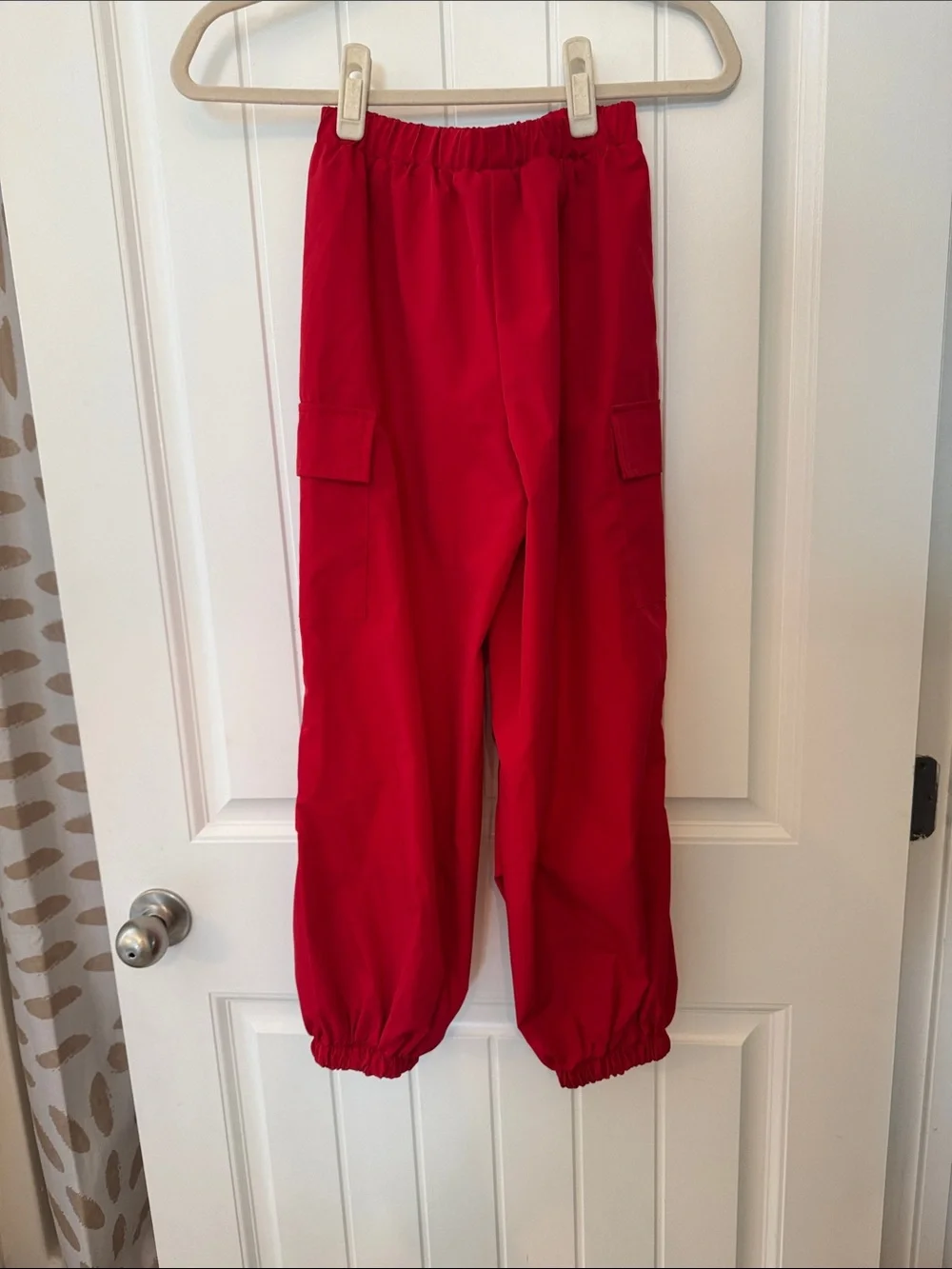 SHEIN Red Elastic Waist Kids Pants